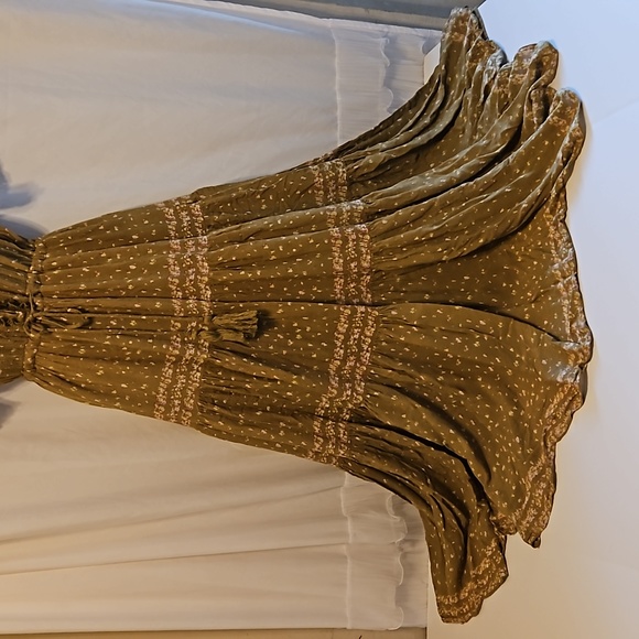 ❤️Free People Rare Feeling Maxi Dress in Kiwi combo size S. - Picture 8 of 16